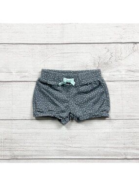 Jumping Beans Baby Girls Gray Polka Dot Shorts Bow Accent 0-3 Months